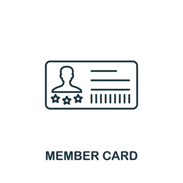 Member Card Icon Simple Line Element Loyalty Program Collection Filled — 스톡 벡터