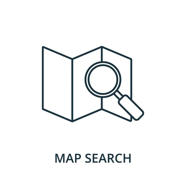 Carte Icône Recherche Élément Ligne Simple Collection Navigation Icône Recherche — Image vectorielle