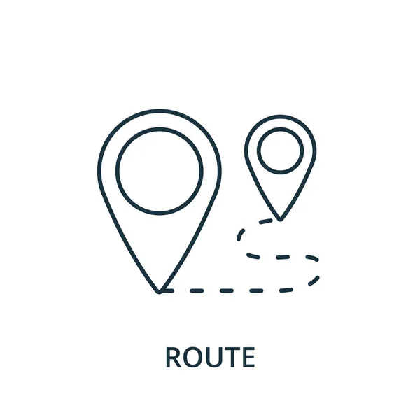 Route Icon Simple Line Element Navigation Collection Filled Route Icon — 스톡 벡터