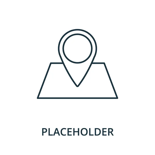 Ícone Suporte Posição Elemento Linha Simples Coleção Navegação Ícone Placeholder — Vetor de Stock