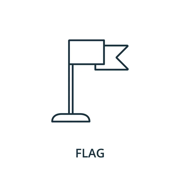 Flag Icon Simple Line Element Navigation Collection Filled Flag Icon — Stock Vector