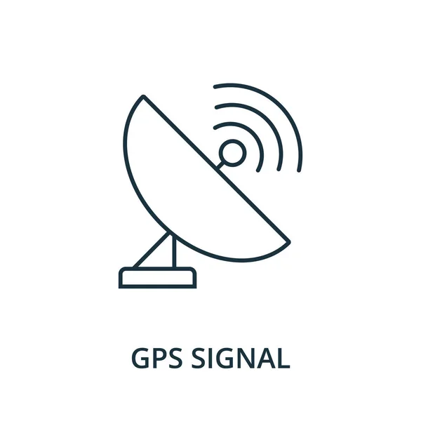 Gps Signalikon Enkelt Linjeelement Från Navigationsinsamling Fyllda Gps Signalikon För — Stock vektor