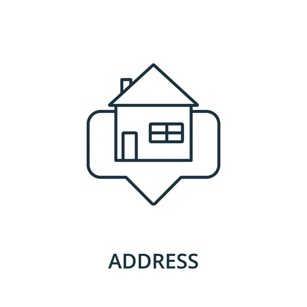 Address Icon Simple Line Element Navigation Collection Filled Address Icon — 스톡 벡터