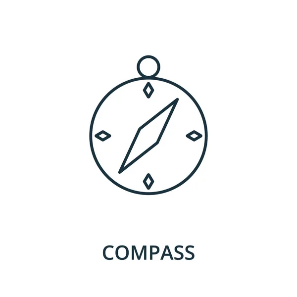 Compass Icon Simple Line Element Navigation Collection Filled Compass Icon — Stock Vector