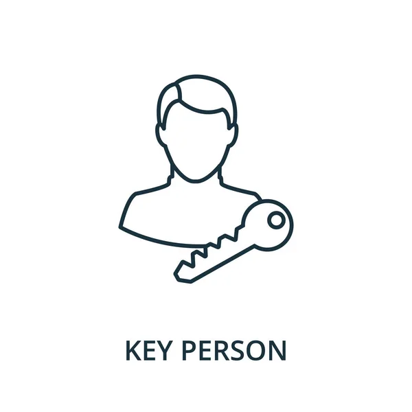 Key Person Icon Simple Line Element Reputation Management Collection Filled — Stock Vector