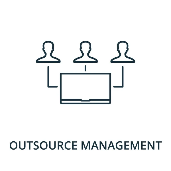 Ikona Outsourcingu Jednoduchý Prvek Řádku Sbírky Správy Pověsti Vyplněná Ikona — Stockový vektor