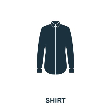 Gömlek ikonu. Düz stil simge tasarımı. UI. Gömlek ikonu tasviri. Piktogram beyaza izole edildi. Web tasarımı, uygulamaları, yazılımı, yazılımı kullanmaya hazır