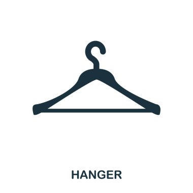 Askı simgesi. Düz stil simge tasarımı. UI. Askı simgesi tasviri. Piktogram beyaza izole edildi. Web tasarımı, uygulamaları, yazılımı, yazılımı kullanmaya hazır