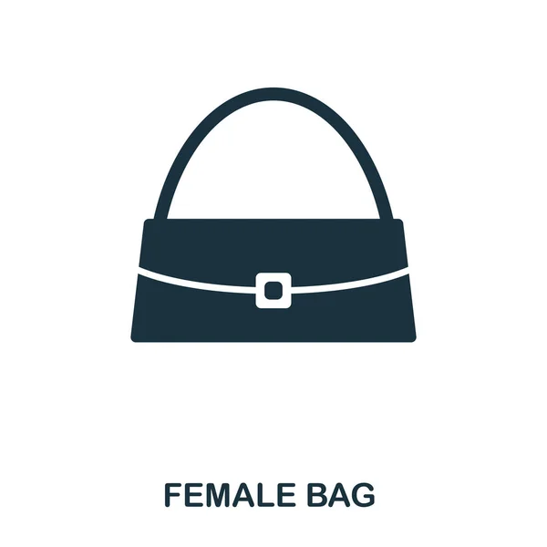 Kvinnlig Väska Ikon Platt Stil Ikon Design Illustration Kvinnlig Väska — Stock vektor