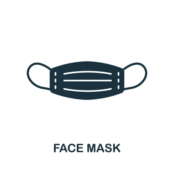 Icono de máscara facial. Elemento simple de la recogida de servicios médicos. Icono de máscara facial monocromática para plantillas, infografías y banners — Vector de stock