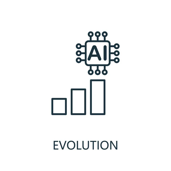 Evolution thin line icon. Creative simple design from artificial intelligence icons collection. Outline evolution icon for web design and mobile apps usage