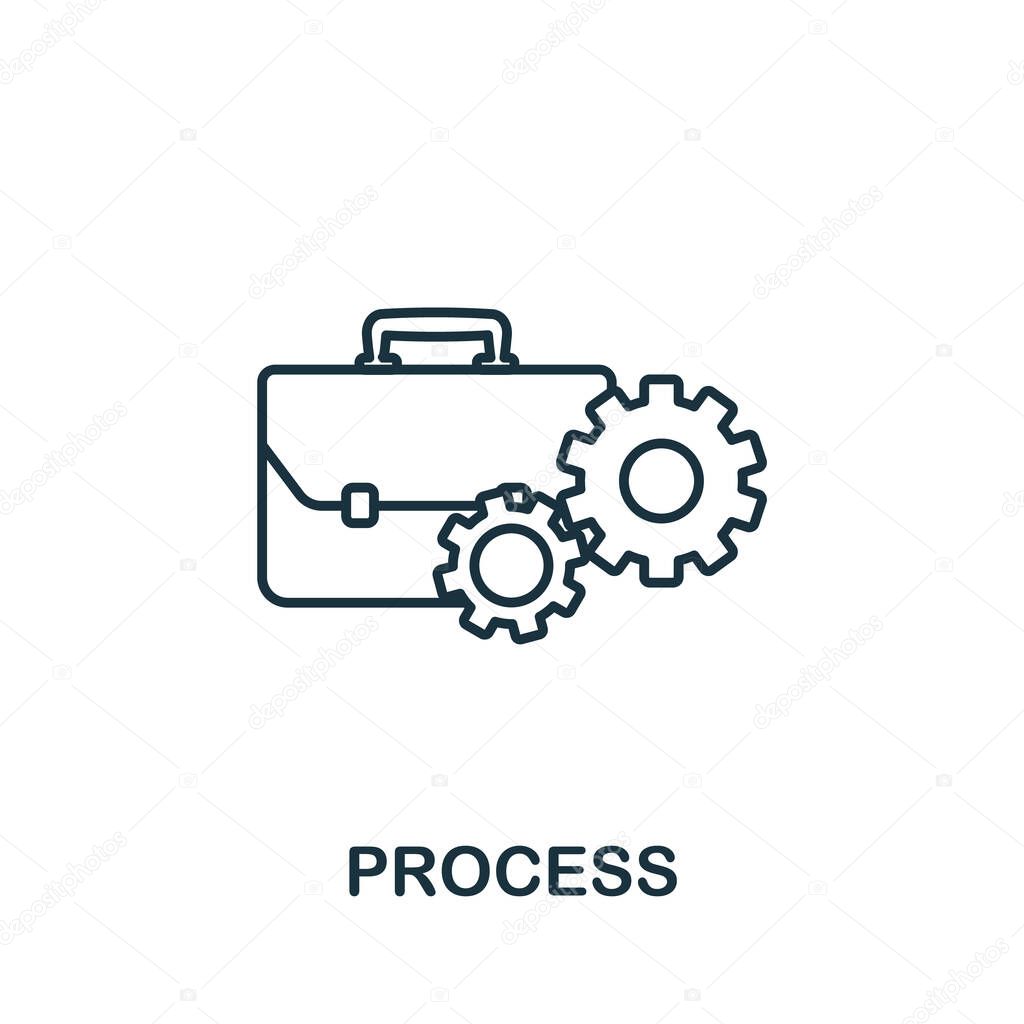 Process line icon. Thin style element from business administration collection. Simple Process icon for web design, apps and software