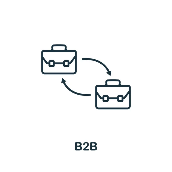 Stile di contorno icona B2B. Icona B2B creativa dalla linea sottile per logo, grafica e altro ancora — Vettoriale Stock