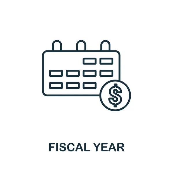 Icono del año fiscal esbozar estilo. Icono de año fiscal creativo de línea delgada para logotipo, diseño gráfico y más — Archivo Imágenes Vectoriales