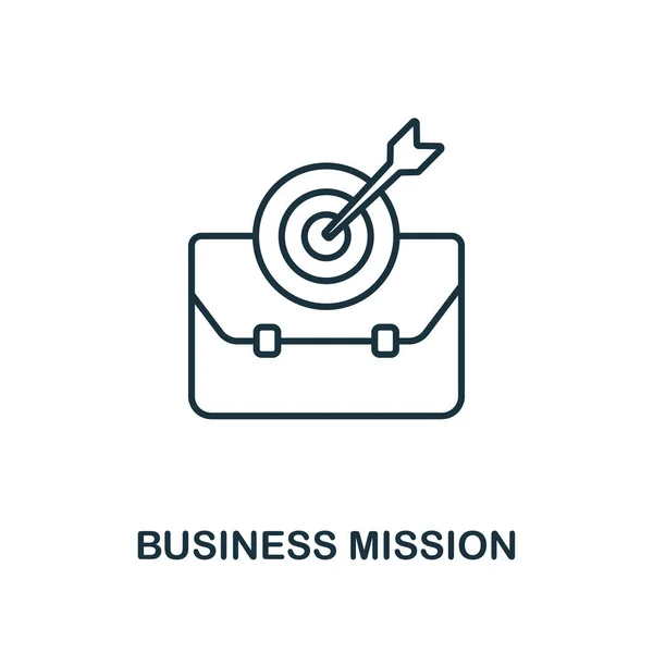 Business Mission Ikone. Linienstilelement aus der Business Strategy Collection. Thin Business Mission Symbol für Webdesign, Software und Infografik — Stockvektor