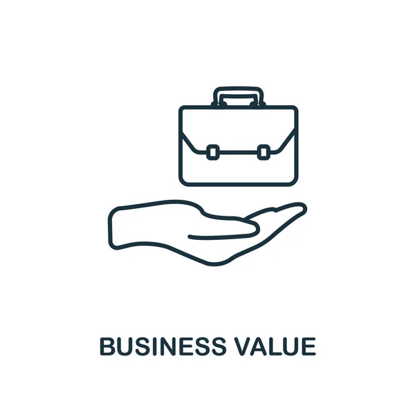 Business Value Ikone. Linienstilelement aus der Business Strategy Collection. Thin Business Value Icon für Webdesign, Software und Infografik — Stockvektor