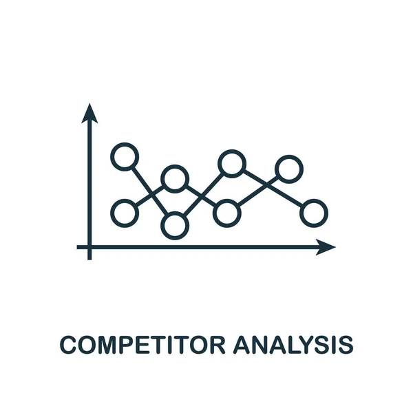 Εικονίδιο ανάλυσης ανταγωνιστών. Στοιχείο στυλ γραμμής από τη συλλογή επιχειρηματικής στρατηγικής. Λεπτό εικονίδιο ανάλυσης ανταγωνιστών για το σχεδιασμό ιστοσελίδων, το λογισμικό και τα infographics — Διανυσματικό Αρχείο