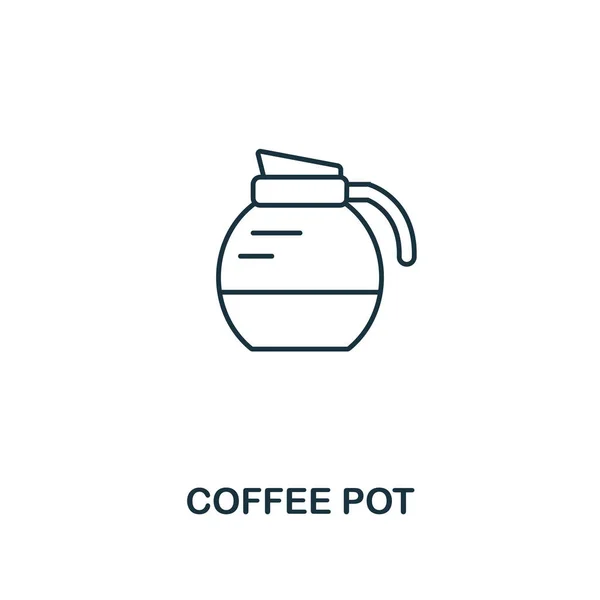 Ícone de cafeteira. Design de símbolo de linha fina da coleção de ícones da loja de café. UI e UX. Ícone de cafeteira simples criativo para web e celular —  Vetores de Stock