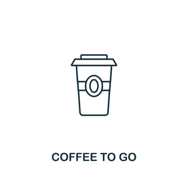 Icono Café para llevar. Diseño de símbolo de línea delgada de la colección de iconos de la cafetería. UI y UX. Creativo café simple para ir icono para web y móvil — Vector de stock