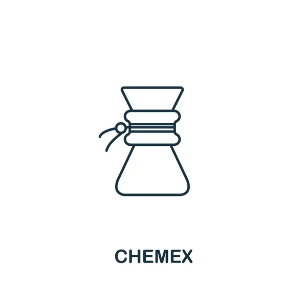 Иконка Chemex. Дизайн тонкой линии символов из коллекции иконок кофейни. UI и UX. Creative simple chemex icon for web and mobile — стоковый вектор