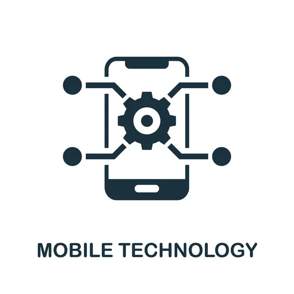 Mobiele technologie icoon. Eenvoudig element uit de bedrijfstechnologie collectie. Gevuld pictogram voor mobiele technologie voor sjablonen, infographics en meer — Stockvector