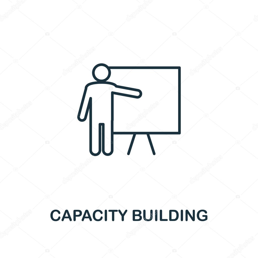 Capacity Building icon. Line style element from business strategy collection. Thin Capacity Building icon for web design, software and infographics.