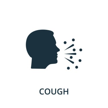 Öksürük ikonu. Coronavirus koleksiyonundan basit bir çizim. Web tasarımı, şablonlar, bilgi grafikleri ve daha fazlası için yaratıcı Öksürük simgesi