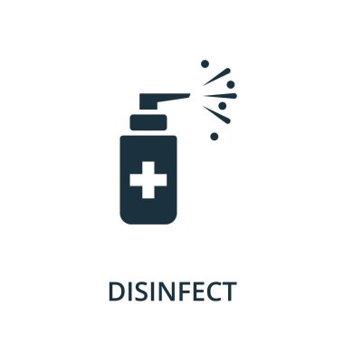 Dezenfekte ikonu. Coronavirus koleksiyonundan basit bir çizim. Web tasarımı, şablonlar, bilgi grafikleri ve daha fazlası için yaratıcı dezenfekte simgesi