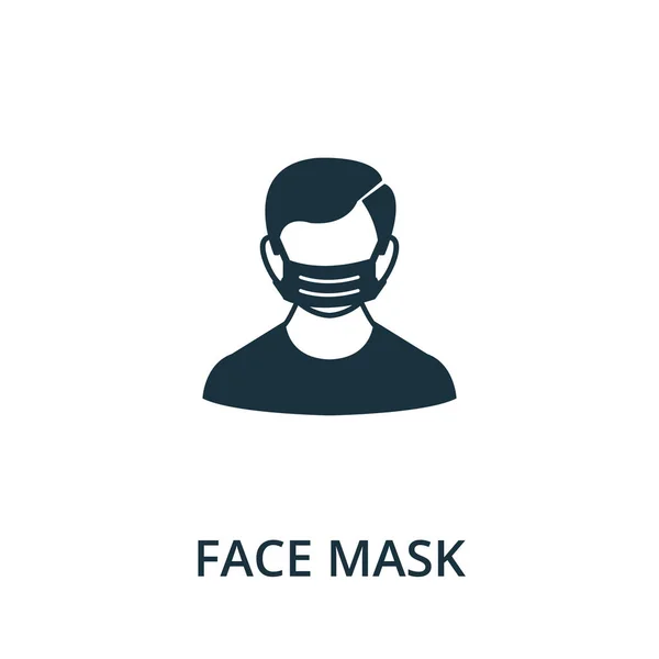 Icono de máscara facial. Ilustración simple de la colección coronavirus. Icono de máscara facial creativa para diseño web, plantillas, infografías y más — Vector de stock