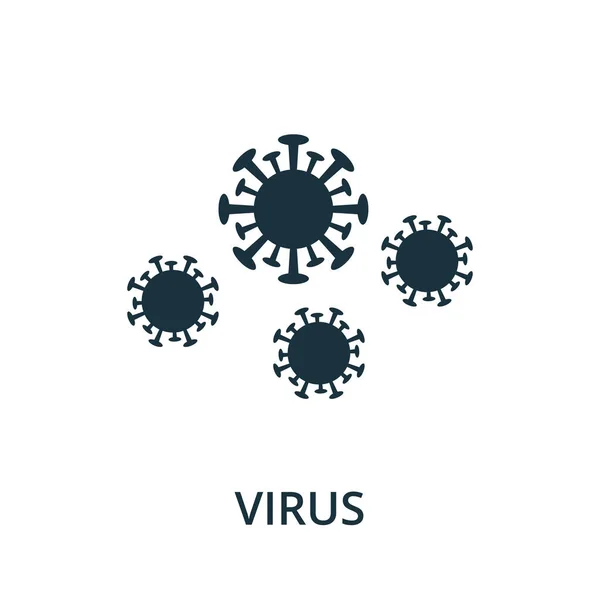 Virussymbol. Einfache Illustration aus der Coronavirus-Sammlung. Kreatives Virus-Symbol für Webdesign, Vorlagen, Infografiken und mehr — Stockvektor