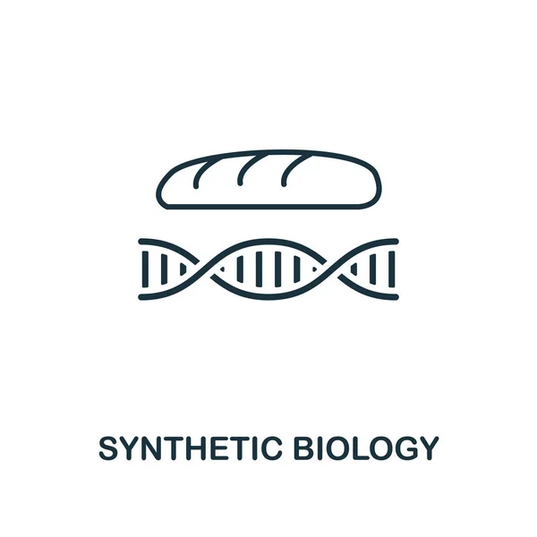 Icona della linea di biologia sintetica. Elemento di stile sottile della futura collezione tecnologica. Outline Icona di Biologia Sintetica per web design, applicazioni e software — Vettoriale Stock