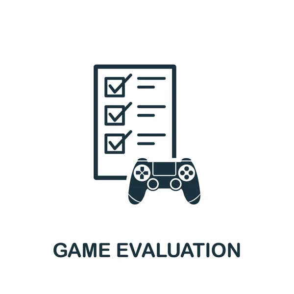 Spel evaluatie pictogram. Eenvoudig element uit game development collectie. Gevuld Spel Evaluatie pictogram voor sjablonen, infographics en meer — Stockvector