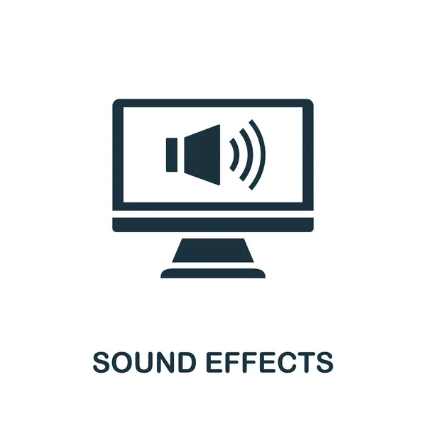 Soundeffekte-Symbol. Einfaches Element aus der Sammlung zur Spieleentwicklung. Gefüllte Soundeffekte für Vorlagen, Infografiken und mehr — Stockvektor
