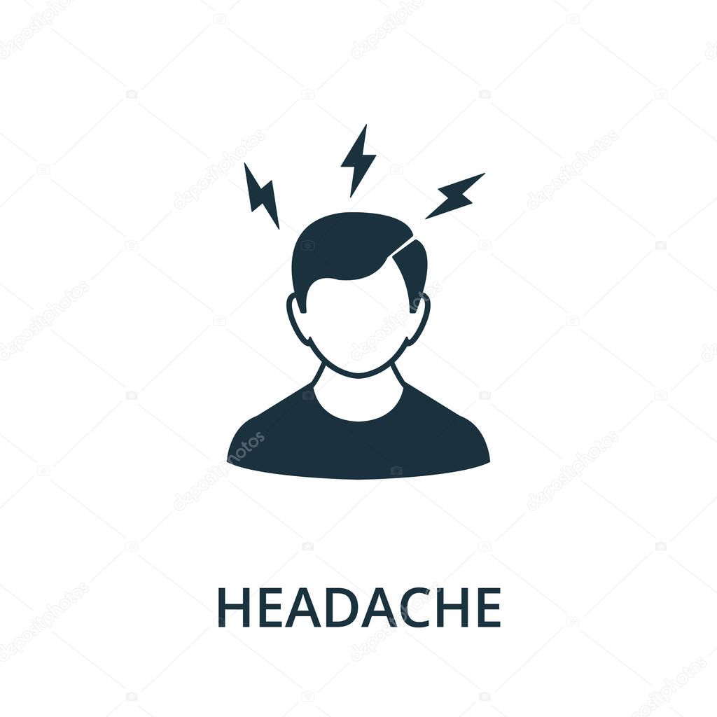 Headache icon. Simple illustration from coronavirus collection. Creative Headache icon for web design, templates, infographics and more.