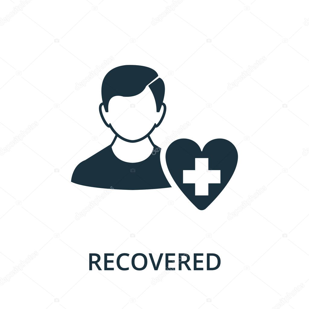 Recovered icon. Simple illustration from coronavirus collection. Creative Recovered icon for web design, templates, infographics and more