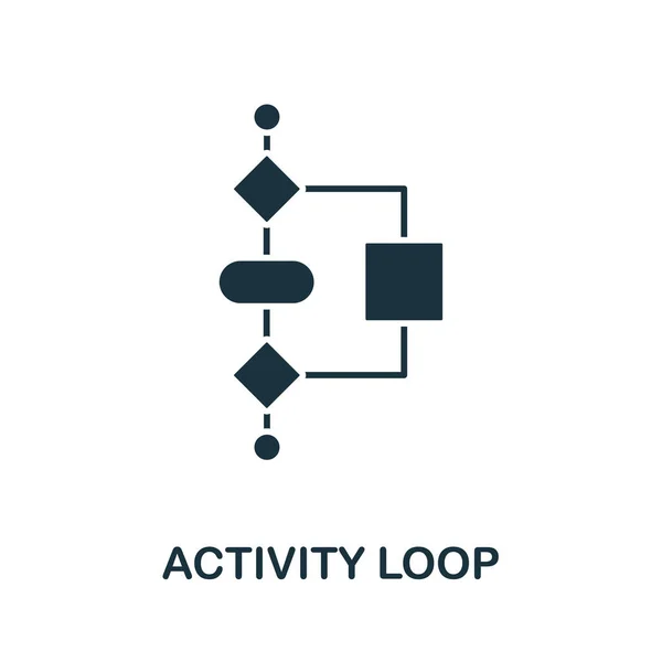 Símbolo de ícone de vetor de loop de atividade. Sinal criativo da coleção de ícones de gamificação. Ícone de loop de atividade plano preenchido para computador e celular — Vetor de Stock