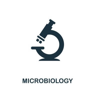 Mikrobiyoloji vektör ikonu çizimi. Bilim simgeleri koleksiyonundan yaratıcı bir işaret. Bilgisayar ve mobil için yassı mikrobiyoloji ikonu. Sembol, logo vektör grafikleri.