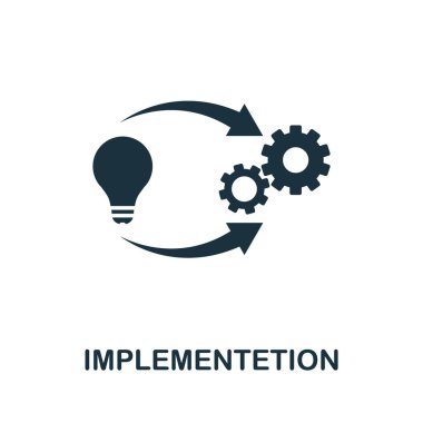 Implementetion icon. Simple creative element. Filled monochrome Implementetion icon for templates, infographics and banners