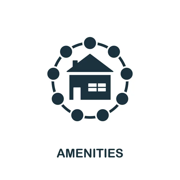 Amenities icon. Simple creative element. Filled monochrome Amenities icon for templates, infographics and banners — 图库矢量图片