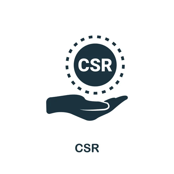 Csr icon. Simple creative element. Filled monochrome Csr icon for templates, infographics and banners — Vetor de Stock