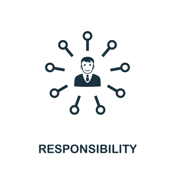 Responsibility icon. Simple creative element. Filled monochrome Responsibility icon for templates, infographics and banners — ストックベクタ