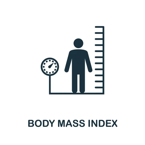 Body Mass Index icon. Simple creative element. Filled monochrome Body Mass Index icon for templates, infographics and banners — Stok Vektör