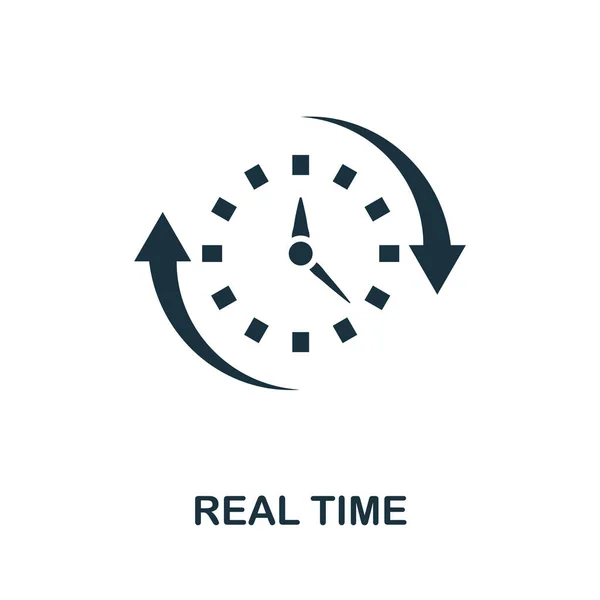 Real Time icon. Simple creative element. Filled monochrome Real Time icon for templates, infographics and banners — Διανυσματικό Αρχείο