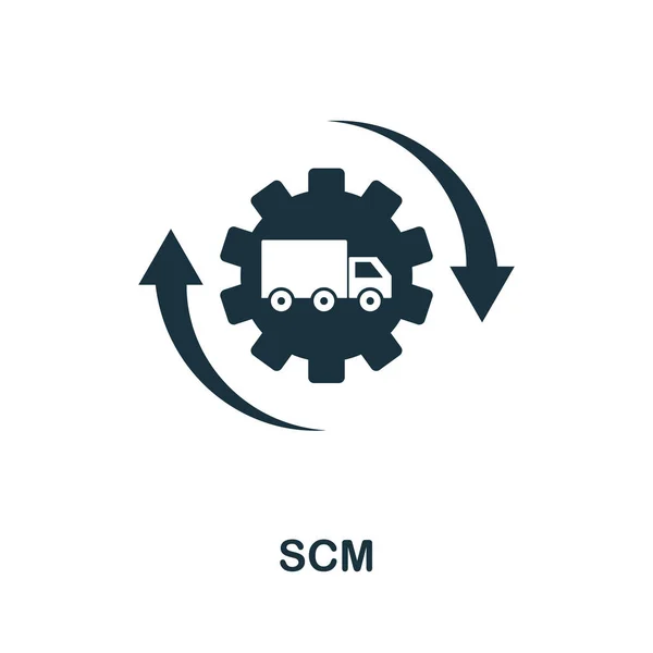 Scm icon. Simple creative element. Filled monochrome Scm icon for templates, infographics and banners — Vetor de Stock