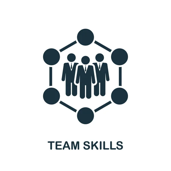 Team Skills icon. Simple creative element. Filled monochrome Team Skills icon for templates, infographics and banners — Stockvector