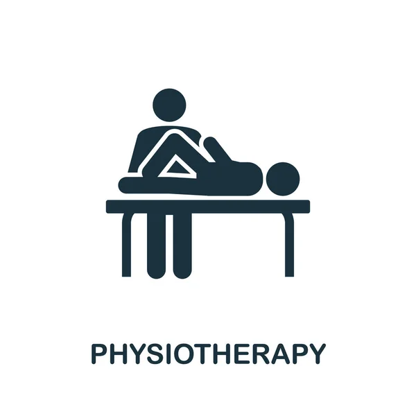 Fysiotherapie icoon. Simpel creatief element. Gevuld monochroom Fysiotherapie icoon voor sjablonen, infographics en banners — Stockvector