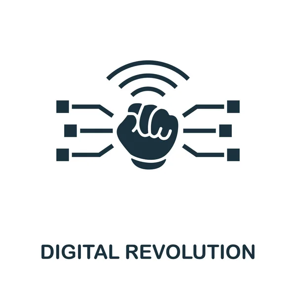 Icono de Revolución Digital. Elemento creativo simple. Icono de Revolución Digital Monocromática para plantillas, infografías y banners — Archivo Imágenes Vectoriales