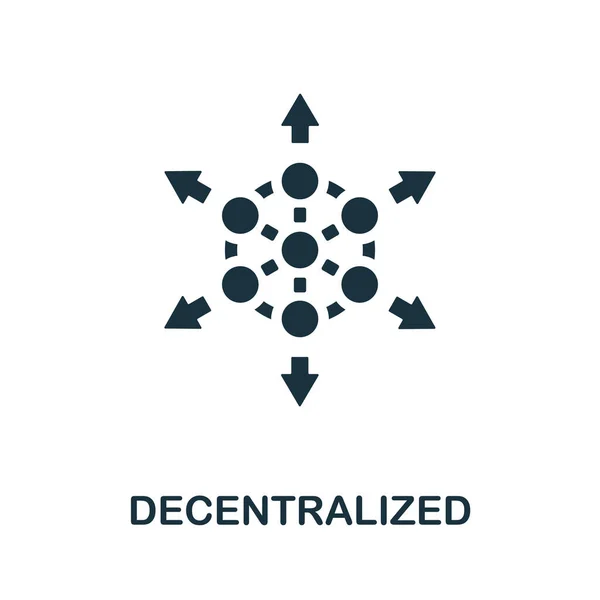 Gedecentraliseerd pictogram. Simpel creatief element. Gevuld monochroom Gedecentraliseerd pictogram voor sjablonen, infographics en banners — Stockvector