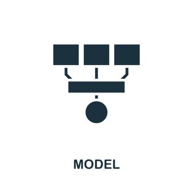 Model simgesi. Basit yaratıcı unsur. Şablonlar, bilgi grafikleri ve pankartlar için doldurulmuş monokrom model simgesi