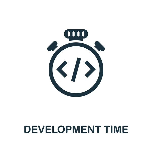 Icono de tiempo de desarrollo. Elemento creativo simple. Icono de tiempo de desarrollo monocromático para plantillas, infografías y banners — Vector de stock